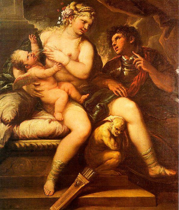  Luca  Giordano Venus, Cupid and Mars china oil painting image